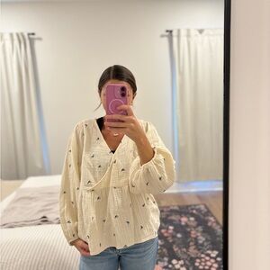 Madewell Lightspun Peplum Wrap Top